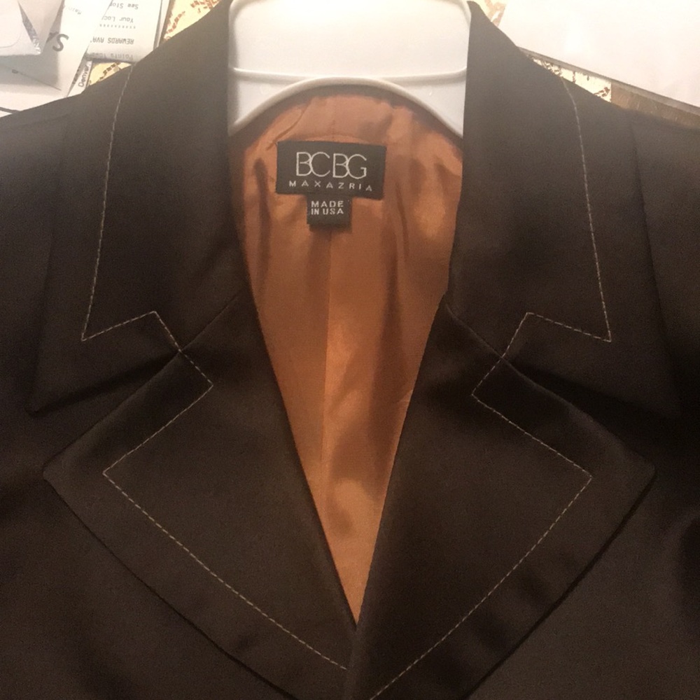 New, never-worn beautiful, authentic BCBG microfiber blazer. Size is medium.